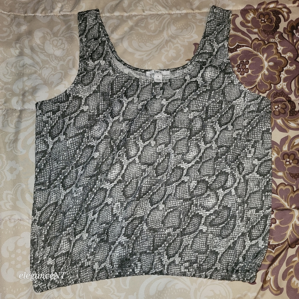 Bar III Monochrome Snake Print Sleeveless Top :Sz S & Wide Leg Trouser Set Sz: M - Picture 13 of 13